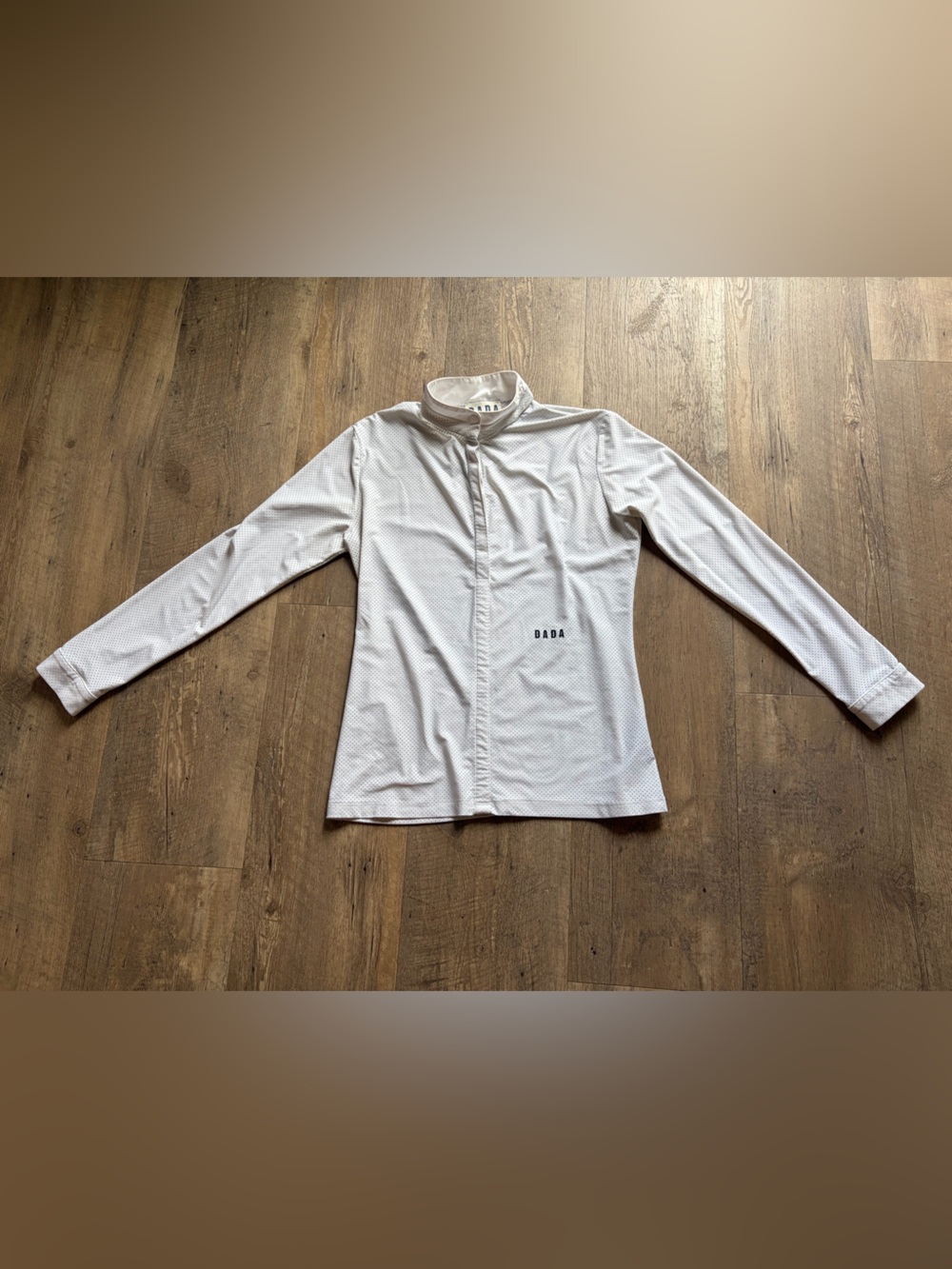 Dada Sport Helios Long Sleeve Perforated Show Shirt – White – XL